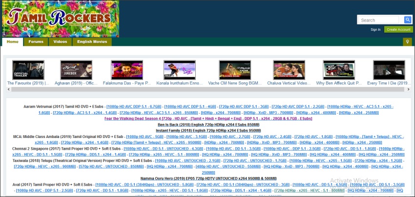 TamilRockers website